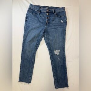 a.n.a Slightly Distressed High Rise Skinny Blue Jeans Size 16